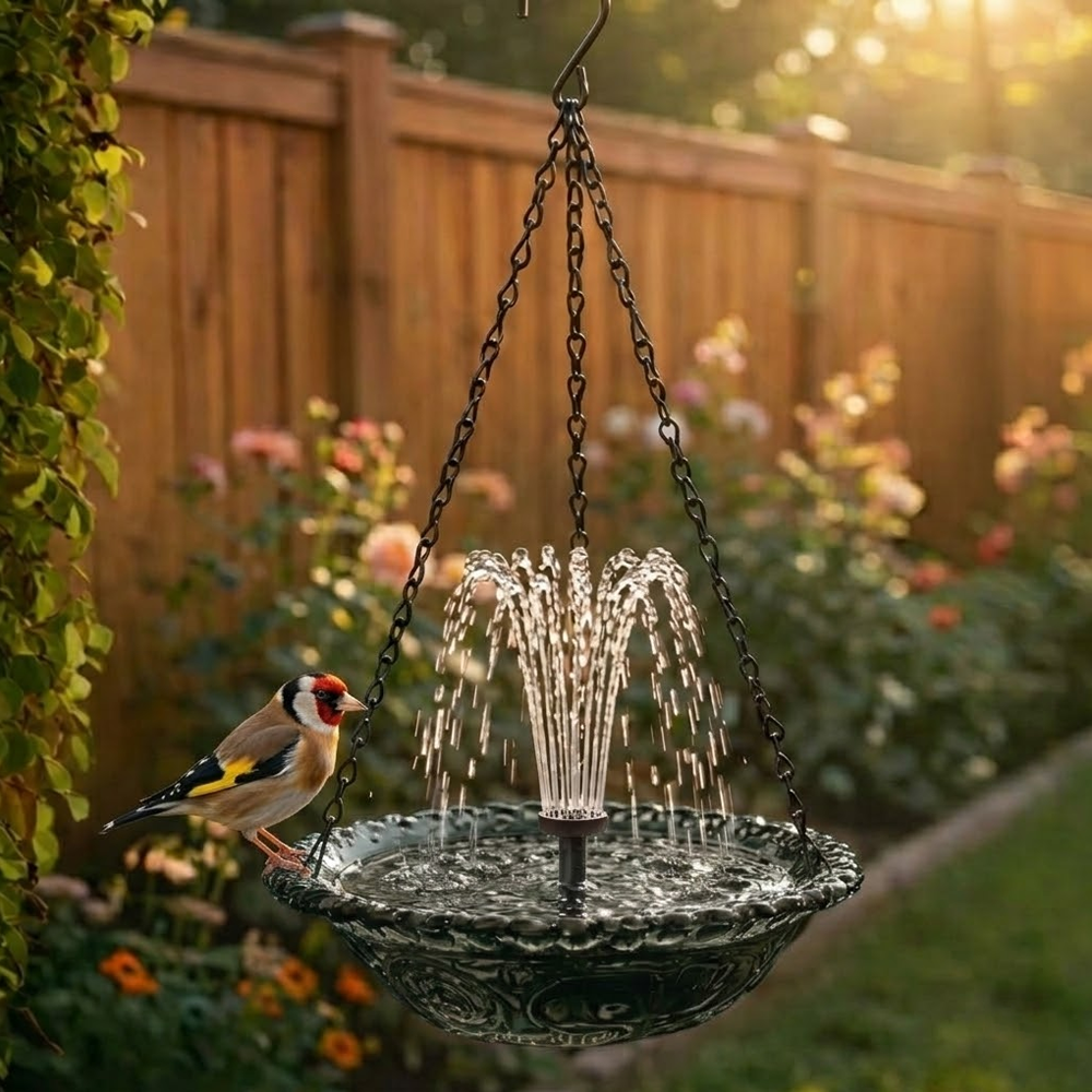 🔥Hot sale🔥2026 Spring Sale 40% Off--🐦Doryma®Solar Cascade Hanging Bird Bath Fountain