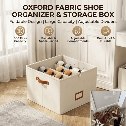 Doryma®🔥Oxford Fabric Foldable Design Shoe Organizer, Storage Box