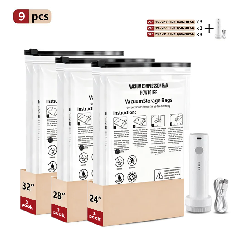 Doryma® Cordless Travel Vacuum Storage Compression Bag Set