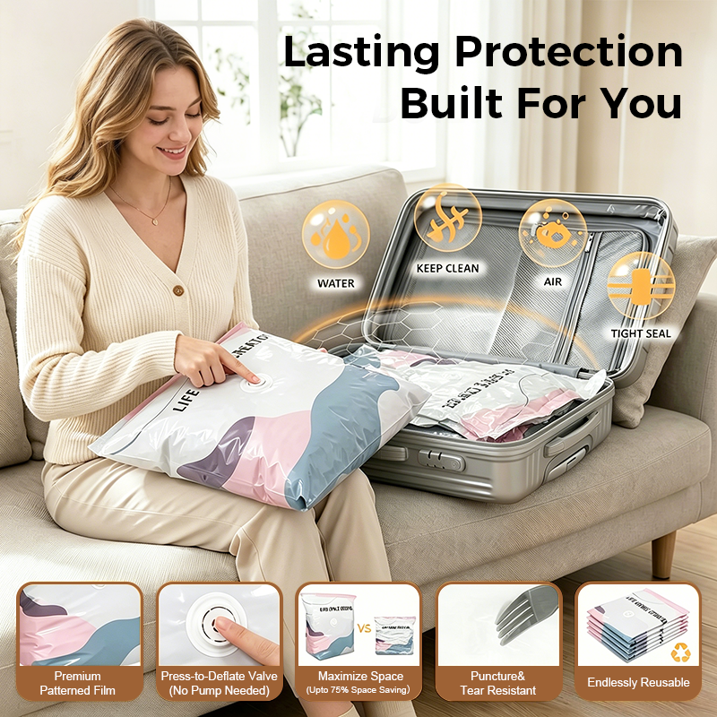 🥳2026 HOT SALE🥳💞50K+ SOLD!Doryma® No‑Pump Vacuum Storage Bags – Press & seal, no pump needed. Saves 80% space, keeps clothes dry & dust‑free. Perfect for bulky bedding & off‑season gear. 🛏️🗄️