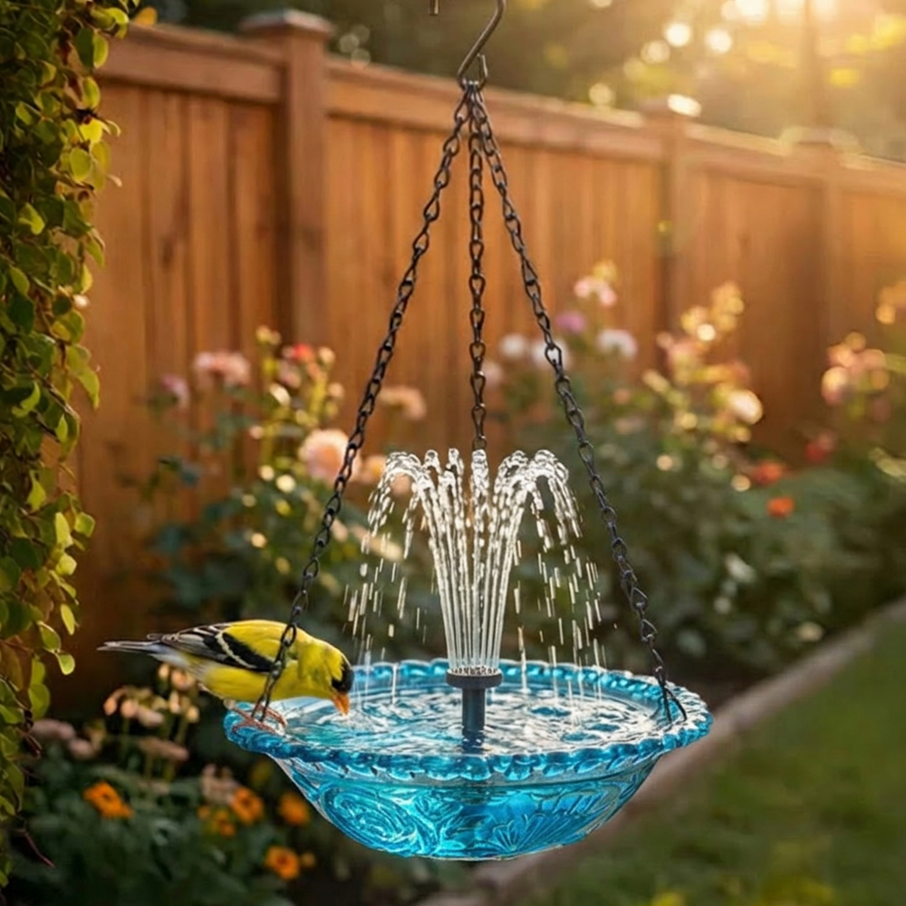 🔥Hot sale🔥2026 Spring Sale 40% Off--🐦Doryma®Solar Cascade Hanging Bird Bath Fountain
