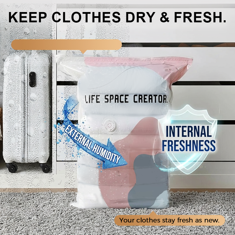 🥳2026 HOT SALE🥳💞50K+ SOLD!Doryma® No‑Pump Vacuum Storage Bags – Press & seal, no pump needed. Saves 80% space, keeps clothes dry & dust‑free. Perfect for bulky bedding & off‑season gear. 🛏️🗄️