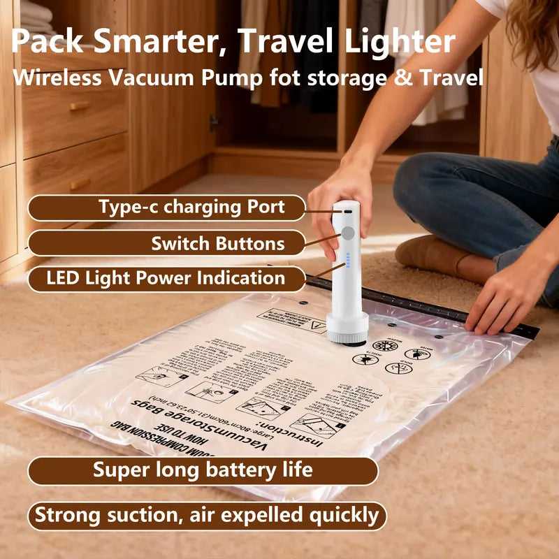 Doryma® Cordless Travel Vacuum Storage Compression Bag Set