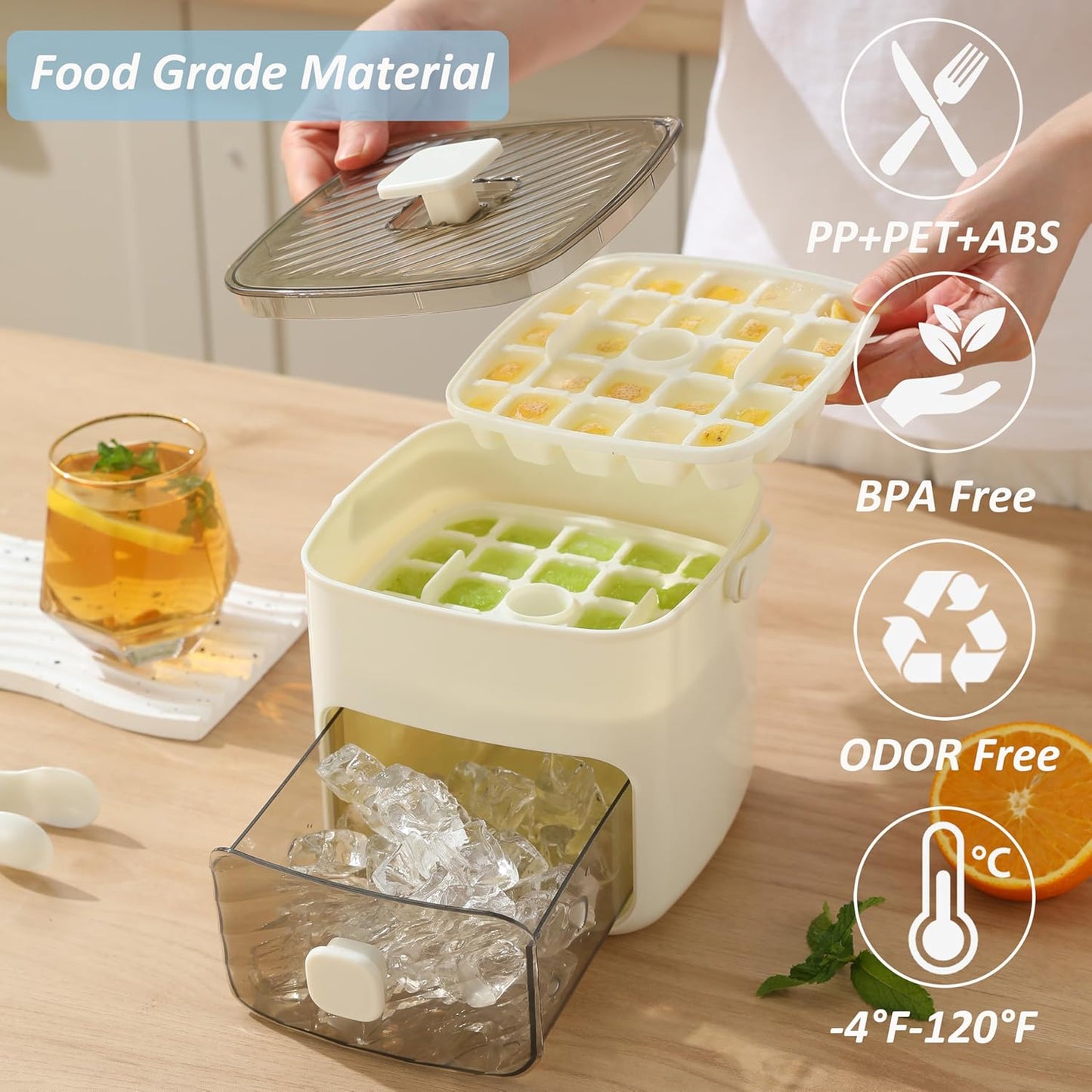 Doryma® 🧊Portable Ice Maker with Lid and Storage Box (48 cubes)