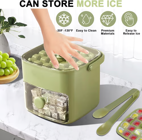 Doryma® 🧊Portable Ice Maker with Lid and Storage Box (48 cubes)