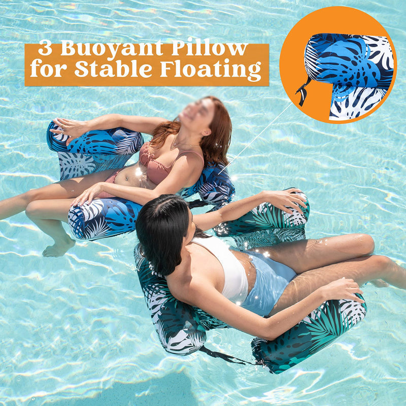Doryma®💎 -50% ON INFLATABLE POOL FLOATING CHAIR! 💎 Tropical Leaf Design, Ultra-Lightweight & Puncture-Resistant PVC ✨