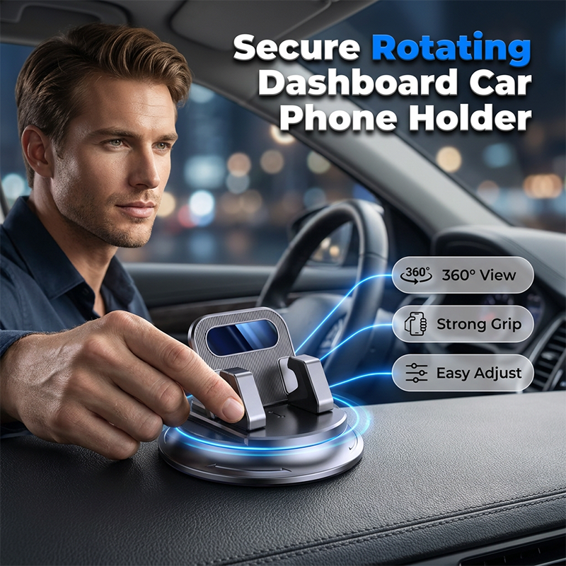 Doryma® 🚗 40% OFF NOW!📱 Rotating Dashboard Car Phone Holder – 360° Adjustable & Anti-Slip – Hands-Free Phone Mount 🛡️