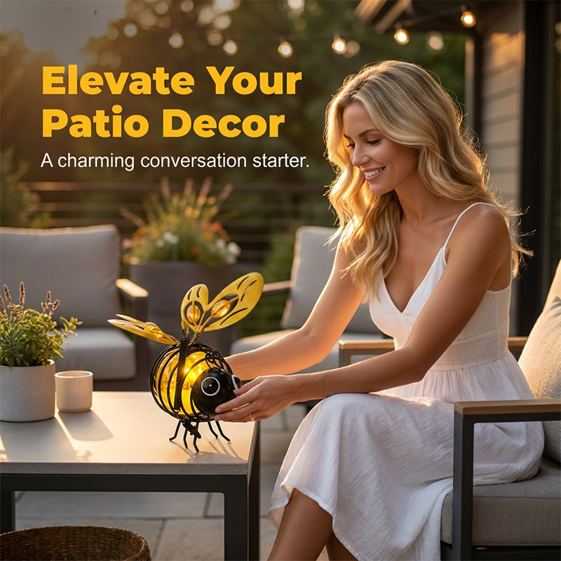 🐝Hanging Bee Light – Warm Amber Glow, Flicker-Free, Perfect for Garden Parties – Spread Joy Day and Night 🌞🌜
